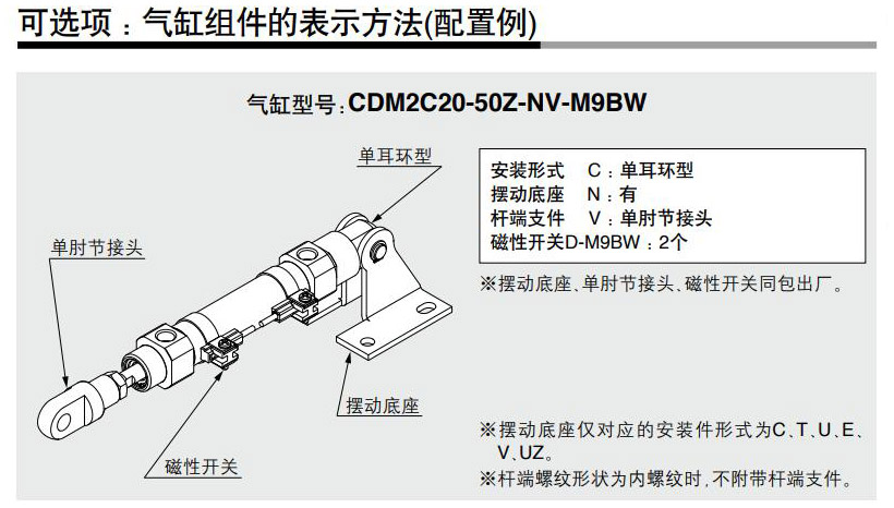 气缸标准型单杆双作用 CM2系列 组件