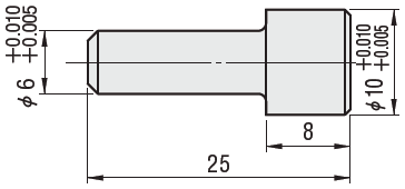尺寸图-基本型定位销孔顶料型凸模定位销 -D径38/45用-