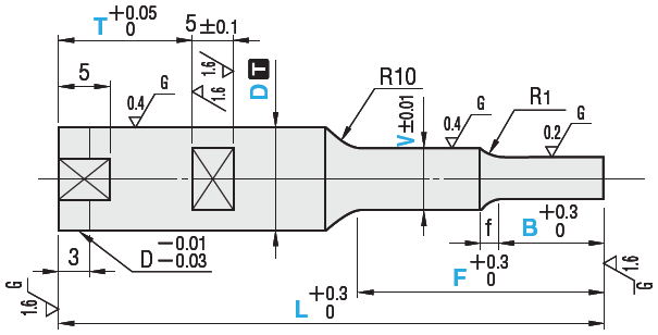 硬质合金键槽･台阶型凸模 -普通･TiCN涂覆处理-:相关图像