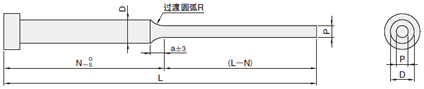 米思米台阶推杆顶针顶杆托针过渡圆弧R