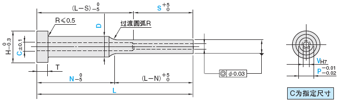 台阶推管 -SKD61+氮化/同轴度◎0.03/肩部厚度4mm-:相关图像