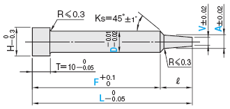 尺寸图-精密级压铸模用型芯 -SKD61+氮化/轴径(D)固定-