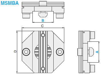 尺寸图-固定支架-型材交叉固定支架(含T型螺母)