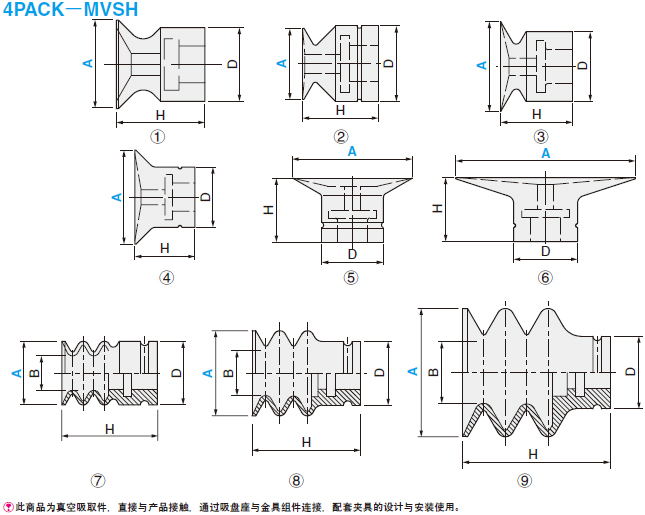 吸盘-单层式吸盘·三层式吸盘-（4个装） 尺寸图