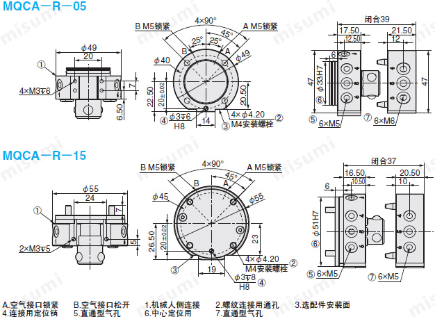 米思米自动快换夹具尺寸照片