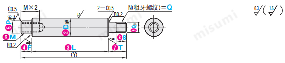 misumi转轴 两端台阶 内螺纹 外螺纹型产品介绍