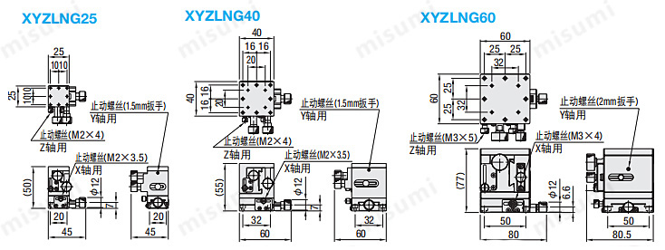 Xyz轴手动滑台高精度 进给丝杠齿条齿轮复合型 价格 多少钱 图片 米思米官网
