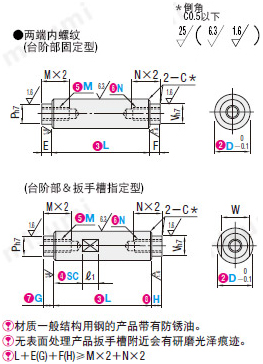 日本进口misumi圆形支柱 嵌入型 日本品质