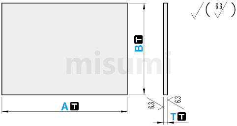 米思米垫板固定尺寸型/自由指定型尺寸图