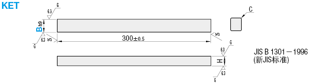 平键　S45C　半成品　L300:相关图像