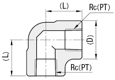 高压用拧入型接头  同径型　弯管型:相关图像