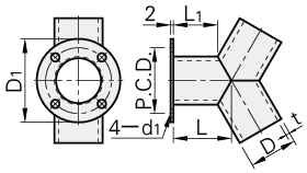 铝管道软管用配管零件 45゜弯管型:相关图像