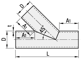 铝管道软管用配管零件　斜Y型接头:相关图像