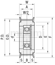 惰轮规格图中心轴承型单轴承