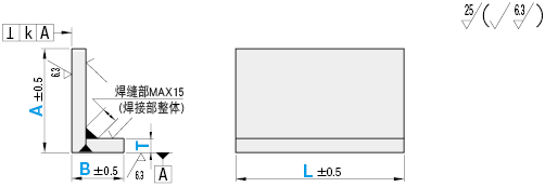 L型焊接角材  尺寸自由指定型:相关图像