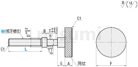 misumi AJSTK米思米调整螺栓尺寸规格图