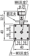 米思米滑台XLARGE系列标准旋钮左型示意图