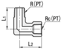 低压用拧入型接头　黄铜　同径　内·外螺纹弯管型:相关图像