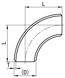 焊接接头　对接　90°弯管　加长型:相关图像