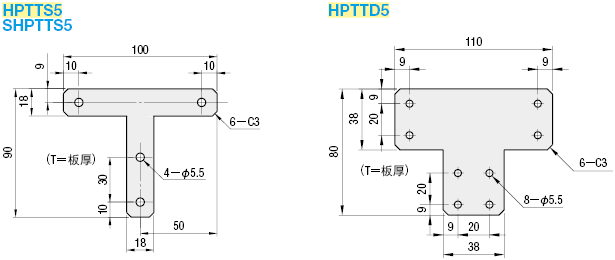 HFS5系列用  钣金板  T型:相关图像