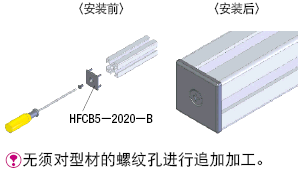 5系列用　型材端盖　螺栓固定型:相关图像