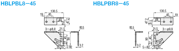 HFS8-45系列用  自由指定型角材钣金支架:相关图像