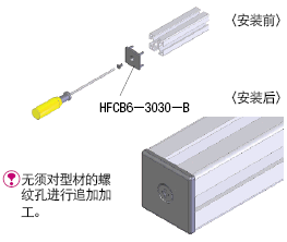 6系列用　型材端盖　螺栓固定型:相关图像