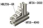 HFS8系列用　异尺寸型材用连接支架:相关图像