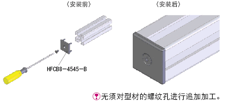 8-45系列用　型材端盖　螺栓固定型:相关图像