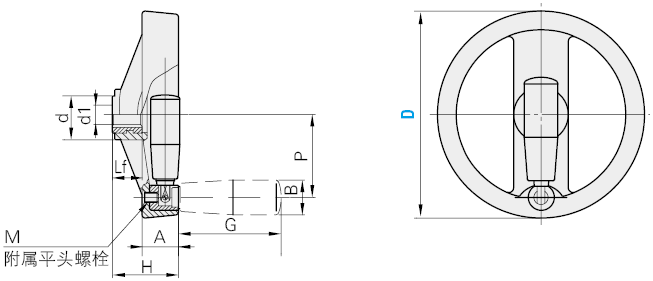 收纳式辐式手轮