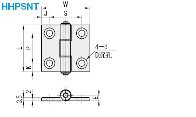 铝合金蝶形铰链  超短头螺栓型:相关图像