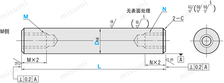 misumi导向轴两端内螺纹型产品介绍