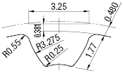 米思米经济型同步带轮S5M齿形规格图