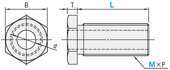 经济型 调整螺栓 标准型 尺寸图