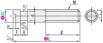 米思米misumi拉伸弹簧用支柱尺寸规格图
