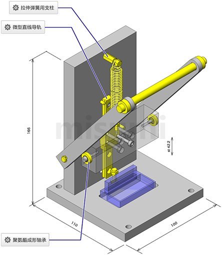 米思米misumi拉伸弹簧用支柱3D使用案例集