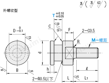 米思米misumi浮动接头气缸转接头使用规格原理图