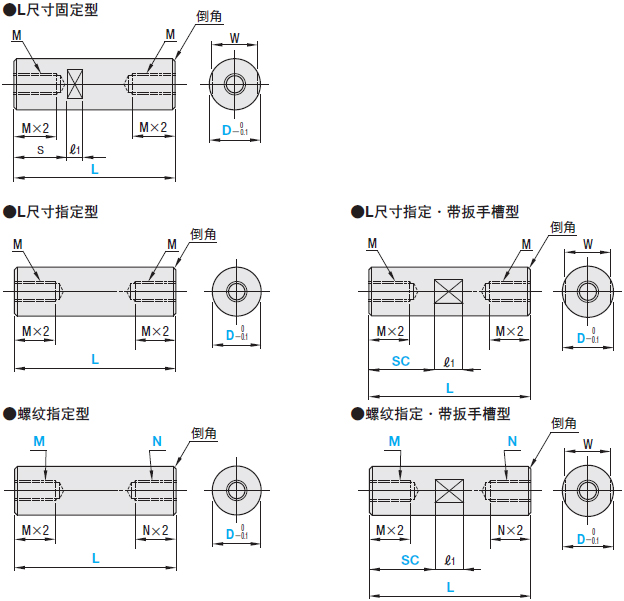 日本进口misumi圆形支柱 两端内螺纹型 日本品质