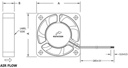 传感器风扇外形尺寸图1