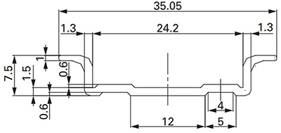 DIN导轨 铝合金 标准型 尺寸图