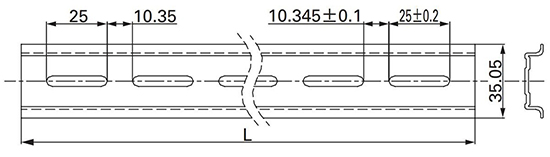 DIN导轨 铝合金 标准型 尺寸图