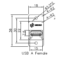 面板安装型中继型USB转接器规格表