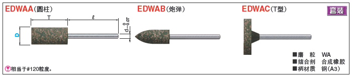 带柄砂轮　海绵砂轮　‐EDWAA・EDWAB・EDWAC‐:相关图像