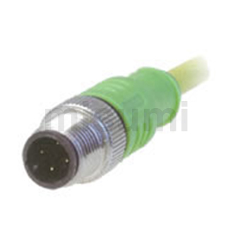 M12插针I/O连接器线束 直线形单端预注型(M)