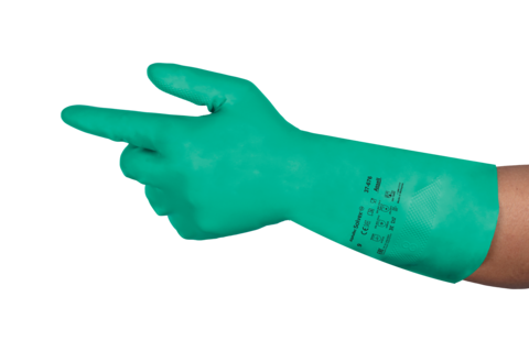 亚洲版抗溶剂丁腈胶棉植绒毛手套