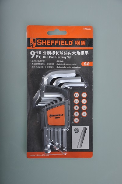 钢盾 9件套公制球头内六角扳手