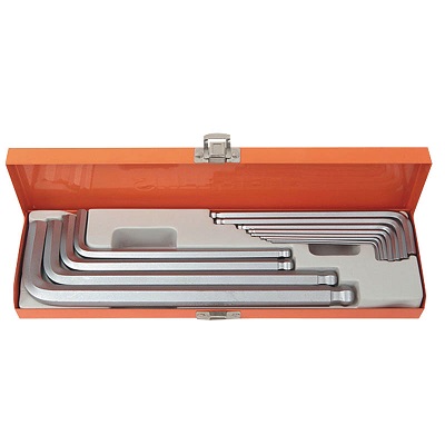 钢盾 12件套公制加长球头内六角扳手（铁盒）