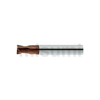 超硬合金立铣刀 XCP涂层 平头型 高硬度钢加工用 2刃 4刃/超短刃颈部避让型 尖角