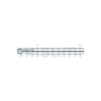 超硬合金立铣刀 自由指定型硬质合金球头立铣刀 2刃/普通钢加工用・铝加工用