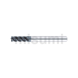 超硬合金立铣刀 XAL涂层 粗加工型立铣刀 45度螺旋角/细齿纹距/长柄型/标准刃长型